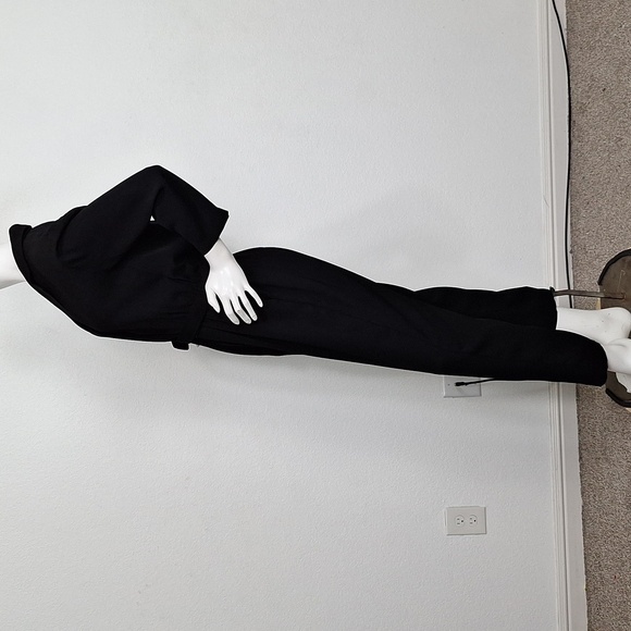 Modern Citizen Black Romantic Goth Surplice V-Neck Collared Belted Jumpsuit *S - Picture 3 of 8